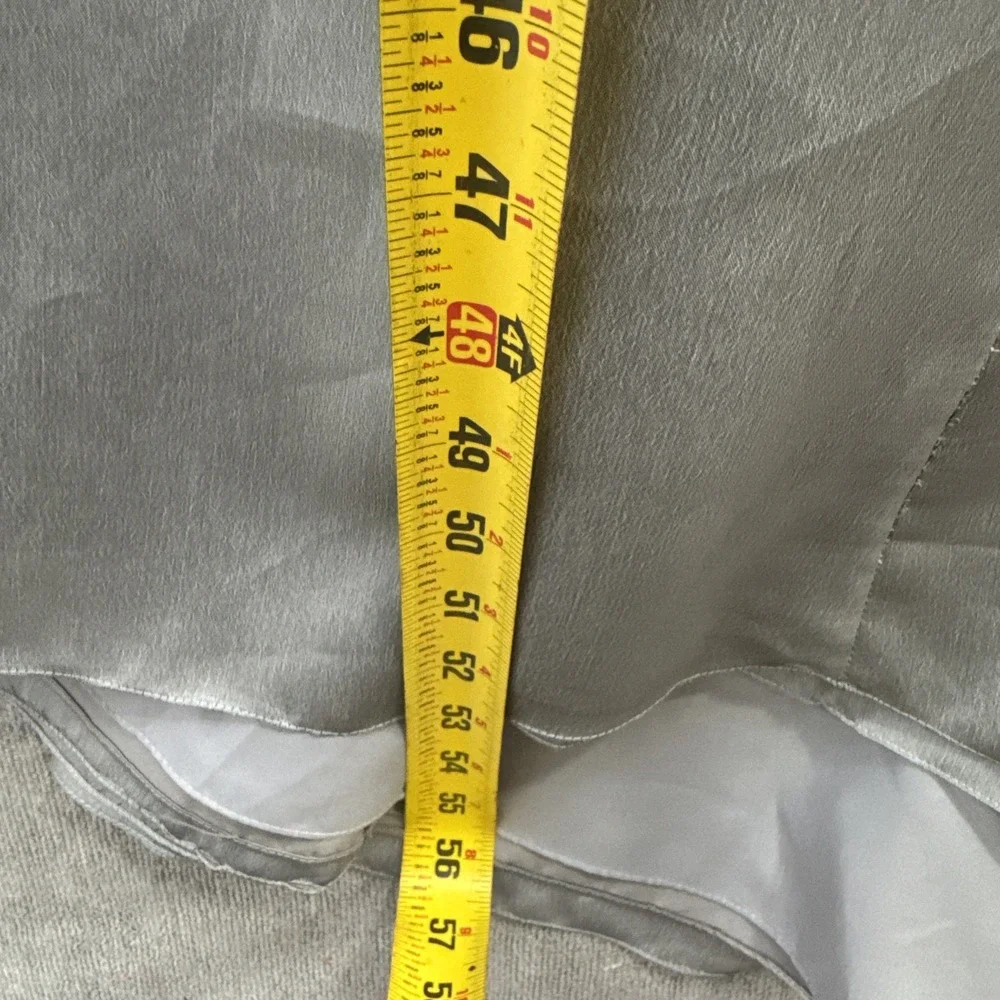 Silver Beaded Gown Sz‎ 6 Y2K Ruched Bodice Evening Dress Formal Glam - Picture 11 of 16